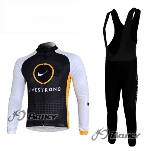 Maillot Livestrong mangas larga negro blanco tirantes